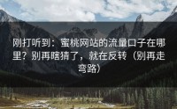 刚打听到：蜜桃网站的流量口子在哪里？别再瞎猜了，就在反转（别再走弯路）