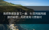 我把数据复盘了一遍：91官网越用越顺的秘密：先把使用习惯做对